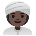 👳🏿‍♀️ woman wearing turban: dark skin tone display on Google